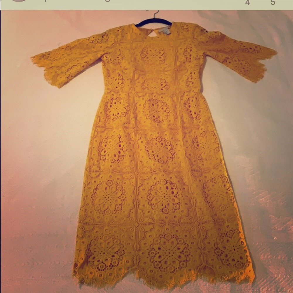 Mustard Yellow Open Back Midi Dress